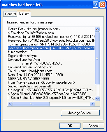 Show email headers in Outlook Express