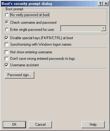 Security boot prompt dialog